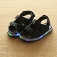 thumbnail image 3 of PINQI Light Up Toddler Sandals Baby Boys Girls Non Slip Open Toe Outdoor Beach Shoes Slip On Adjustable Strap Sneakers, 3 of 9