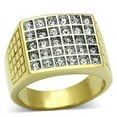 thumbnail image 1 of TK734 - Two-Tone IP Gold (Ion Plating) Stainless Steel Ring with Top Grade Crystal in Clear, 1 of 1