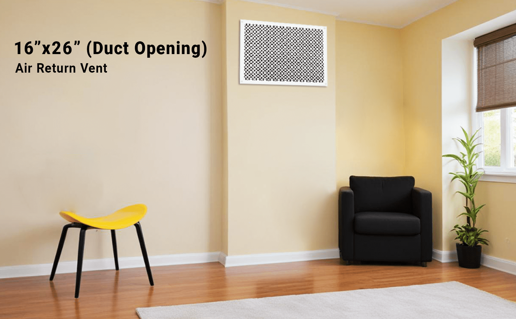 Achtek AIR RETURN 16"x26" Duct Opening (Overall Size 18"x28") | Heavy Cast Aluminum Air Grille HVAC Duct || Powder Coated