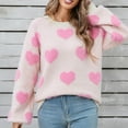 thumbnail image 2 of LbsKUS Clearance Sale,Womens Sweatshirt Heart Graphic Long Sleeve Pullover Sweater Casual Crew Neck Print Tops Fall Pullover Shirts(Beige,X-Large), 2 of 8
