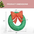 thumbnail image 4 of LinkRomat 35in Pre-Lit Christmas Wreath with 90 LEDs and Red Bow, Large Lighted Christmas Decoration Applicable to Home, Yard, Window（Two Pieces Green）, 4 of 8