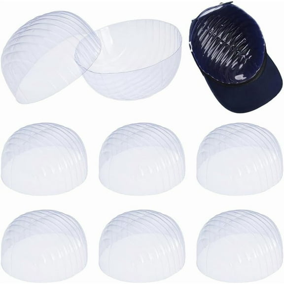 16pc 16PCS Hat Shaper Inserts for Baseball Caps 7.48x7.67inch Plastic Clear Half Hat Stay Hat Shaper Hat Support Portable Baseball Cap Holder for Shop Living Room Display