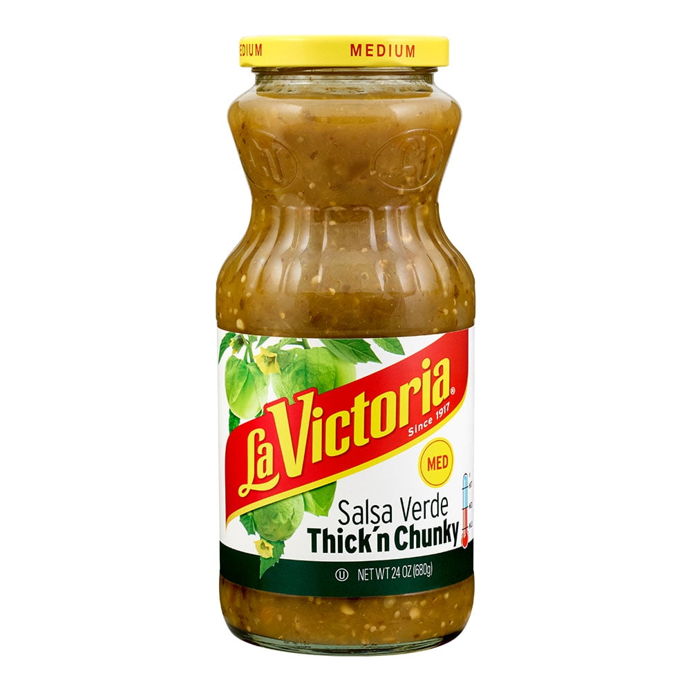 La Victoria Thick 'n Chunky Salsa Verde Medium, 24 Ounce