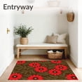 thumbnail image 3 of ODIKA 3'x5' Machine Washable Non-Slip Area Rug, Elegant Xmas Floral Entrance Greeting Decoration High Traffic Rug with Pad, Red, 610098, 3 of 8