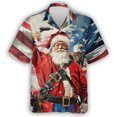 thumbnail image 3 of Camisa hawaiana con estampado 3D de águila y ganado para hombre, diseño gratuito de soldado con bandera de EE. UU., camisas hawaianas con solapa informal, blusa de manga corta, 3 of 5