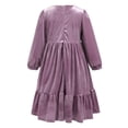 thumbnail image 2 of IDOPIP Kids Girls Vintage Velvet Christmas Dress Long Sleeve Wedding Casual Gown Winter Fall Clothes, 2 of 3