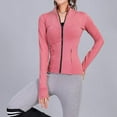 thumbnail image 5 of Womens Full Zipper Light Sportswear With Thumb Opening Walking Coat Cutting Training And Yoga Coat Pink S, 5 of 7