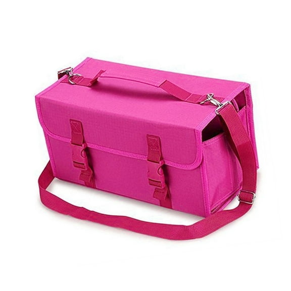 Marker Organiser Case for 120 Markers, Marker Storage Bag, Art Marker Pen Carrying Bag with Shoulder and Handle Strap