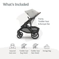 thumbnail image 2 of UPPAbaby Vista V3 Stroller - Full-Size Single-To-Double Stroller System - Toddler Seat, Bug Shield, Rain Shield, and Storage Bag Included - Savannah (Pearl Gray Jacquard/Carbon Frame/Chestnut Leather), 2 of 5