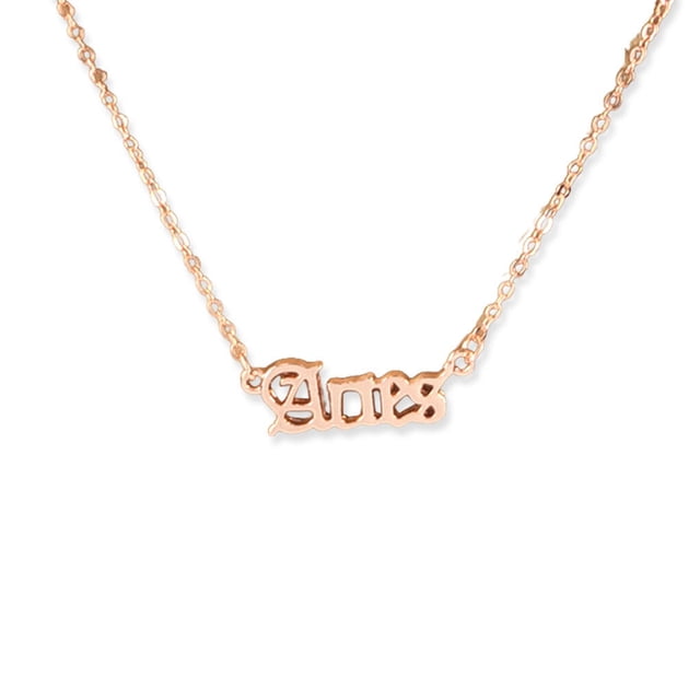 Collar de zodiaco Qarigey Vintage con cadena colgante oro rosa Aries