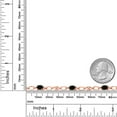 thumbnail image 3 of Gem Stone King 18K Rose Gold Plated Silver Black Onyx and Round White Lab Grown Diamond Tennis Bracelet for Women (2.44 Cttw, Gemstone Birthstone, Oval 6X4MM, 7.25 inches), 3 of 4