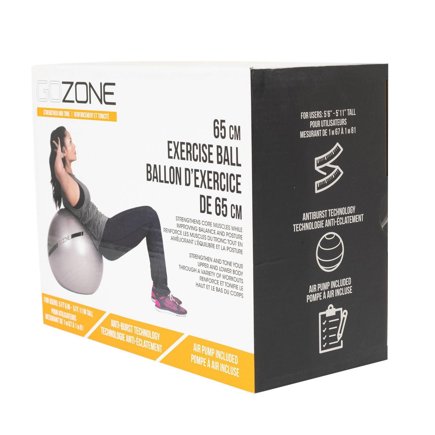 GoZone Exercise Ball, Hand pump included