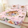thumbnail image 3 of Erosebridal Farmhouse Horse Twin Sheet Sets,Chic Botanical Flower Bedding Twin Size,Western Cowgirl Style Bed Sheets Set Twin Size,Microfiber Bedroom Decor，3pcs, 3 of 8