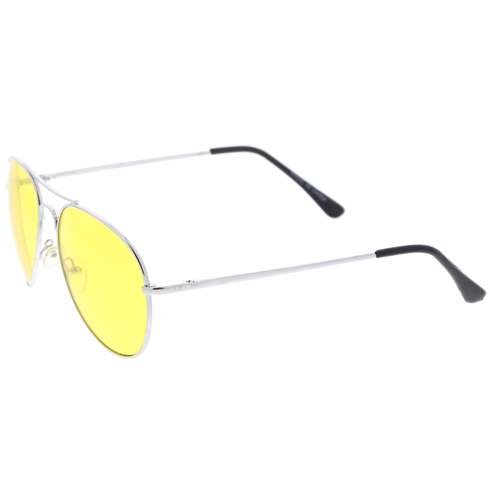 Classic Metal Frame Colored Teardrop Lens Aviator Sunglasses
