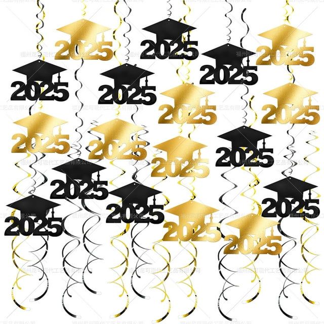 KAKOWELY diy graduation cap 30pcs Graduation Season Hanging Swirl Decorations Graduation Cap Hanging Decor For Classroom Ceiling Easy Remove Paper And Plastic For Graduation Party Decorations