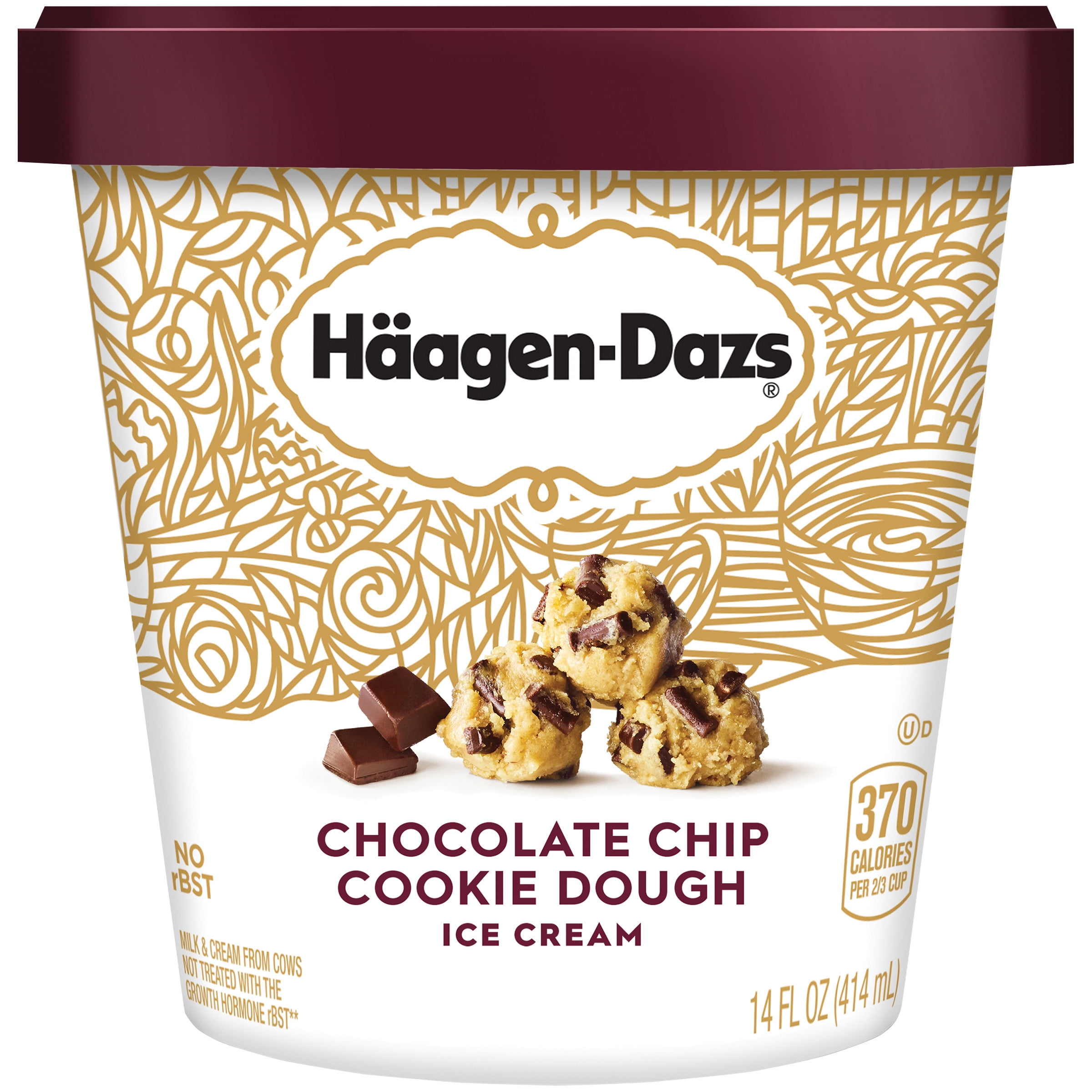 HAAGENDAZS Ice Cream, Chocolate Chip Cookie Dough, 14 Fl. Oz. Cup No