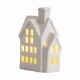 thumbnail image 2 of Porcelain Christmas Village House Ceramic LED Light Up Small Tabletop Figurine Farmhouse Style for Winter Home Decor, 2 of 9