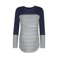 thumbnail image 2 of Nursing T shirt Color Block Maternity Long Sleeve Top for Breastfeeding Pregnancy Shirt&nbsp; Ladies Fashion Solid Color Stripe Print Short Sleeve Maternity Breastfeeding Clothe Top, 2 of 5