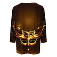 thumbnail image 4 of QATAINLAV Deals Today Women's Mardi Gras Outfit 3/4 Sleeve Outfit Trendy Print Graphic Tees Blouses Casual Pullover Tops Outfit Multicolor XXL, 4 of 6