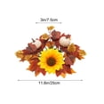 thumbnail image 3 of Halloween Decoration Indoor Outdoor Clearance Under $5.00!Simulation Maple Leaf Candle Holders Wreath Border Halloween Harvests Festival Autumns Pumpkin Sunflower Decorative Candle Holders Wreath, 3 of 6