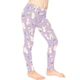 thumbnail image 3 of COEQINE Girls Yoga Leggings High Waist Sport Cute Yoga Pants Buttery Soft Stretch Running Leggings for 12-13 Years Kids Girls for Easter Day, Easter Bunny Dot Egg Purple, 3 of 7