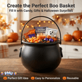 thumbnail image 4 of PMU Halloween Cauldron 6 Inch, Small Witch Plastic Cauldron Candy Bowl Black, For Halloween Decor pkg/1, 4 of 9