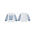 thumbnail image 2 of FOCUSNORM Sweat à Capuche en Coton pour Bébé Garçon Manches Longues Col Rond Imprimé Lettres à Carreaux Vêtements d'Automne, 2 of 9