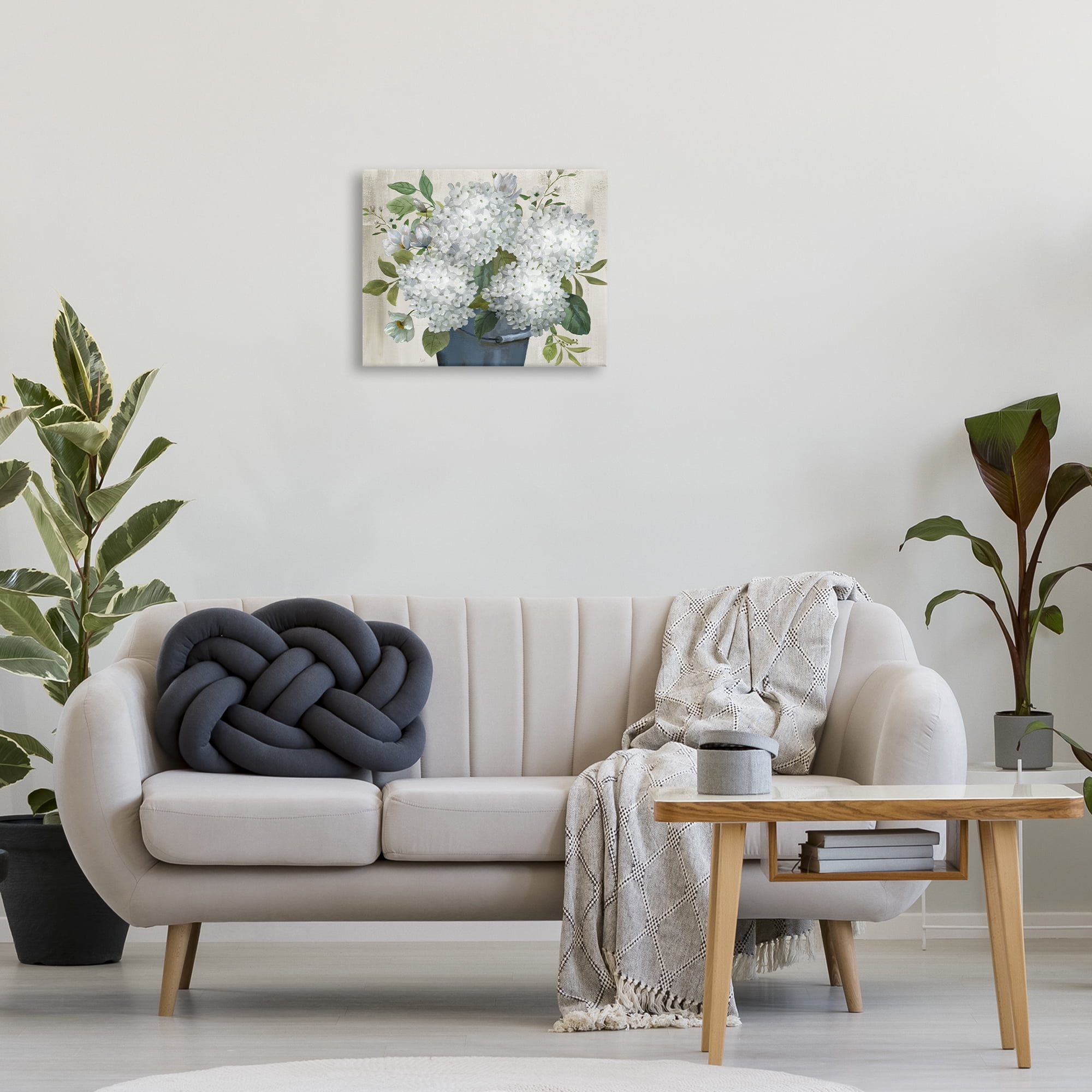 Stupell Industries Country Hydrangea Vase Botanical & Floral Painting Gallery Wrapped Canvas Art Print Wall Art, 20 x 16