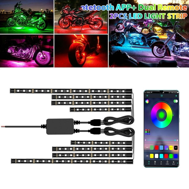 Boovnll Night Light, Motorcycle Led Light Kit Flexible Waterproof Neon Light Strip Kit Suitable for 12V Motorcycles and Bicycles, Night Lights Plug Into Wall