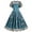Blue, variant on Elegant Floral Embroidered Cocktail Dress for Women Mesh Patchwork A-Line Vintage 1950s Swing Party Midi Dresses