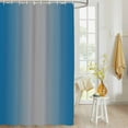 thumbnail image 4 of Fabric Shower Curtain, Blue and Grey Gradient Bathroom Curtain with 12 Hooks Waterproof No Bad Odor Machine Washable Bath Curtains for Bathroom, Spa Room, 36"x72", 4 of 6