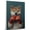 Akita, variant on Pug Cute Dog Boxing Stretched Canvas Size 8x12 – Retro Pug Dog Batter in Action With Boxing for Themed Living Room