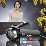 4K WiFi Digital Video Camera Camcorder, 64MP Handheld Vlogging Recorder, 28X Zoom Night Vision with 3.0 Inch Flip Screen for Photography