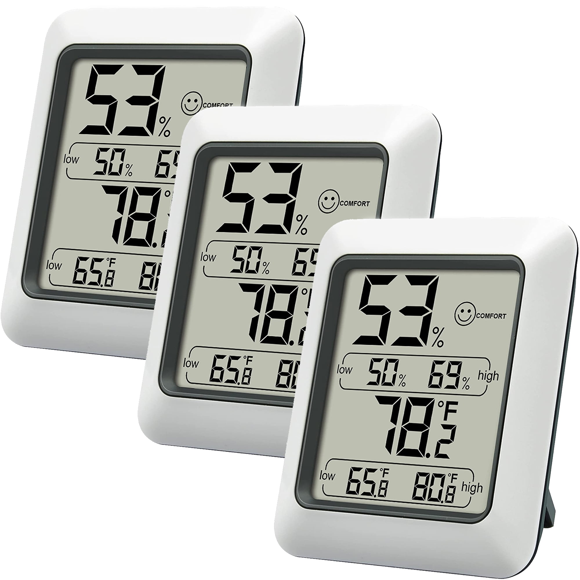 Mini Digital Hygrometer Gauge Indoor Thermometer, LCD Monitor Temperature  Outdoor Humidity Meter for Humidors Greenhouse Jars Incubators Guitar Case,  Display Fahrenheit (℉)，Display Degrees Celsius (℃), 1PC/2PCS
