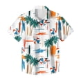 thumbnail image 6 of QHRMKOG Mens Shirt Relaxed Fit Tropical Print Short Sleeve Hawaiian Shirts Light Holiday Button Down Beach Shirt Summer Fashion Shirts White 2XL, 6 of 6
