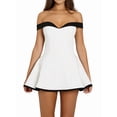thumbnail image 3 of Women'S Off Shoulder Mini Dress Slimming Summer Sleeveless Corset Short Party Bodycon Y2K Dresses White S, 3 of 7