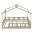 thumbnail image 3 of Bellemave Full Size House Floor Bed, Wooden Montessori Full Bed with Fence Railings and Support Slats, No Box Spring Needed (Natural), 3 of 7