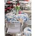 thumbnail image 4 of Outdoor Tablecloth with Umbrella Hole & Zipper, Blue Turtle Coastal Round Tablecloth 60 Inch, Beach Starfish Nautical Coral Vintage Patio Table Cover Waterproof Table Cloth for Picnic/Party, 4 of 7