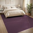 thumbnail image 3 of ODIKA 8'x10' Washable Area Rug Deep Burgundy Waves Abstract Design Elegant Curvilinear with Minimalist Appeal for Dining Room, Large Office, Lounge, Non-Slip Chair-Friendly Mat, 3 of 7