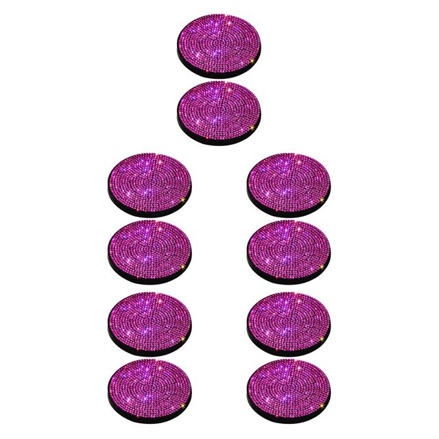 Scienceny 2 piezas de plástico de PVC para automóvil, portabotellas, elegante, impermeable, lavable, almohadilla de diamantes de imitación, accesorios Rosa 5piezas Scienceny CBP251607