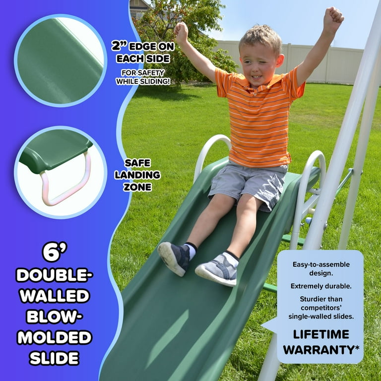 Sportspower Live Oak Metal Swing Set with 6' Heavy Duty Double