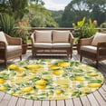 thumbnail image 4 of Round Rug 6Ft Washable Non-Slip, Yellow Lemons Circle Area Rugs for Living Room Bedroom, Summer Botanical Checkered Pastoral Indoor Floor Mats Carpet Runner for Home Decor Aesthetic, 4 of 8