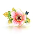 thumbnail image 3 of Santuzza Peony Ring 925 Sterling Silver Garnet Handmade Enamel Flower Ring for Women, 3 of 6