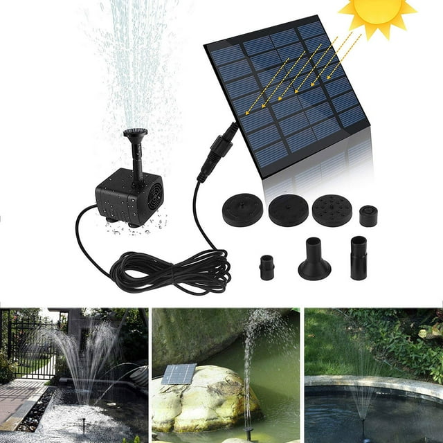 Yeacher Mini Solar Fountain Pump Solar Water Pump Power Panel Kit Solar Panel Water Pump for Garden Pool
