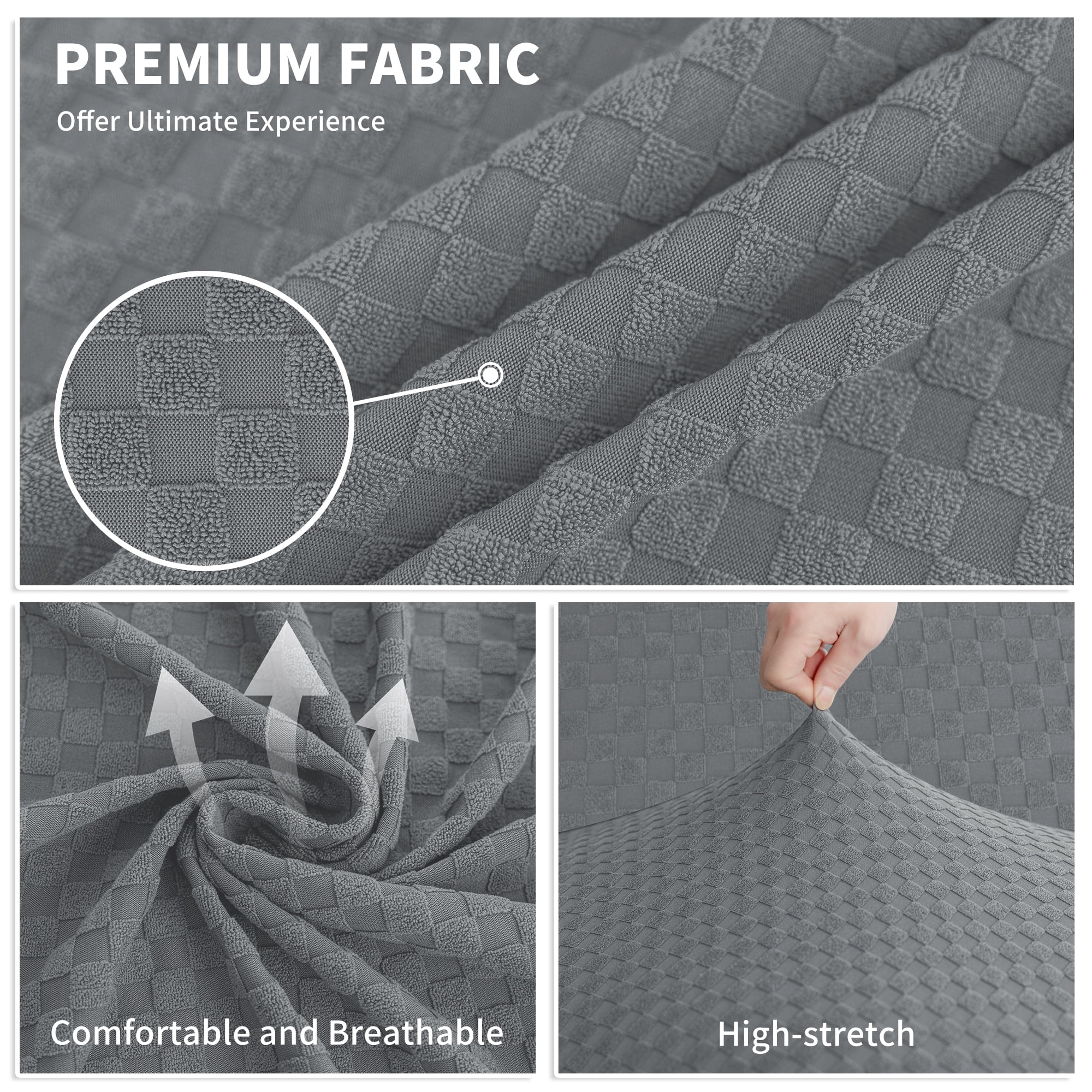 JIATER 1-Piece Sofa Cover Stretch Couch Cover Washable Sofa Slipcover Furniture Protector for 3 Cushion Sofa,Light Gray