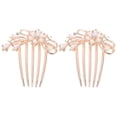 thumbnail image 1 of EeaseCA 2pcs Wedding Hair Comb Clips Rhinestone Pearl Hair Piece Bride Hair Comb Accessories, 1 of 7