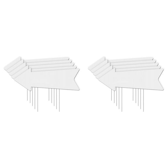 Blank Yard Signs with Stakes, 10 Pack 17 X 6 Inches White Blank Wedding Directional Yard Signs, Yard Signs