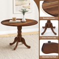 thumbnail image 5 of GOFLAME 40” Round Dining Table for 4 People, Wooden Kitchen Table with Curved Trestle Legs, Large Dinner Table for Kitchen, Dining Room, Living Room, Restaurant, Walnut, 5 of 14