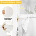 thumbnail image 6 of Vintage Botanical No Hook Shower Curtain Waterproof, Bathroom Curtains with Snap in Liners and See Through Top Window, Yellow Spring Floral Butterfly Hotel Style Bathtub Curtains Shower 60"Wx72"L, 6 of 8