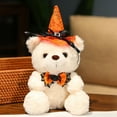 thumbnail image 4 of Halloween Bear Doll, Halloween Plush Toy, Cute Bear Wearing Halloween Hat and Bow Tie, Soft Velvet Material, Cozy and Decorative Holiday Gift, Collectible Halloween Decoration Plush, 4 of 6